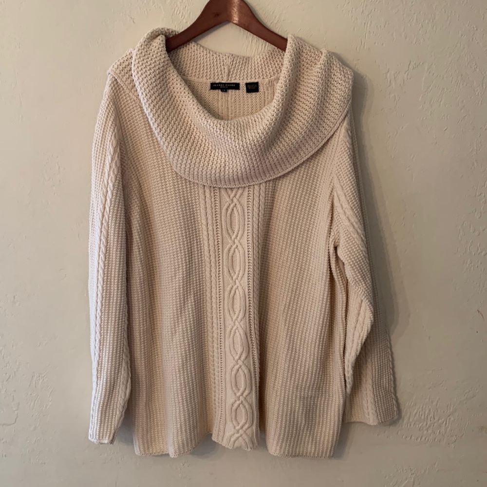 Cowl neck cable knit sweater size 2X